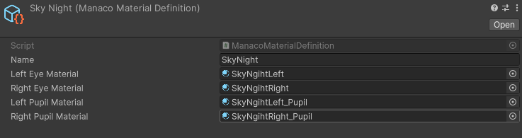Custom Material を選択して反映された Inspector